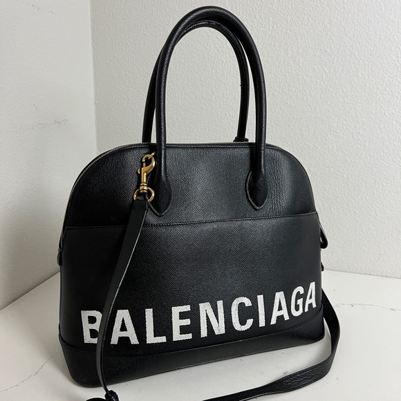Pristine Balenciaga Ville Medium Top Handle Bag Black Small Grain Calfskin - Picture 2 of 12